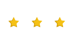 3 gold stars on white background