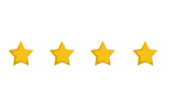 4 gold stars on white background